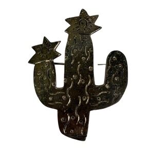 Monte Mexico 925 Sterling Silver Cactus Star Brooch Pin Taxco TT-28 Vintage